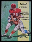 1961 Green Bay Packers Minnesota Vikings Milwaukee County Stadium Game Program (Pepper Burruss Collection)