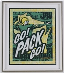2017 Go! Pack Go! 19" x 22" Framed Original Mixed Media Art from Lambeau Field Collection (Pepper Burruss Collection) 