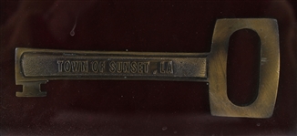 1986 Pepper Burruss Sunset Louisiana 12 x 19 Framed Honorary Citizen Display w/ Key To City (Pepper Burruss Collection)