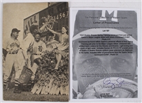 1942-52 Warren Spahn Boston Braves Spring Training Scorecard & Framed Photos - Lot of 3 (Spahn Collection)