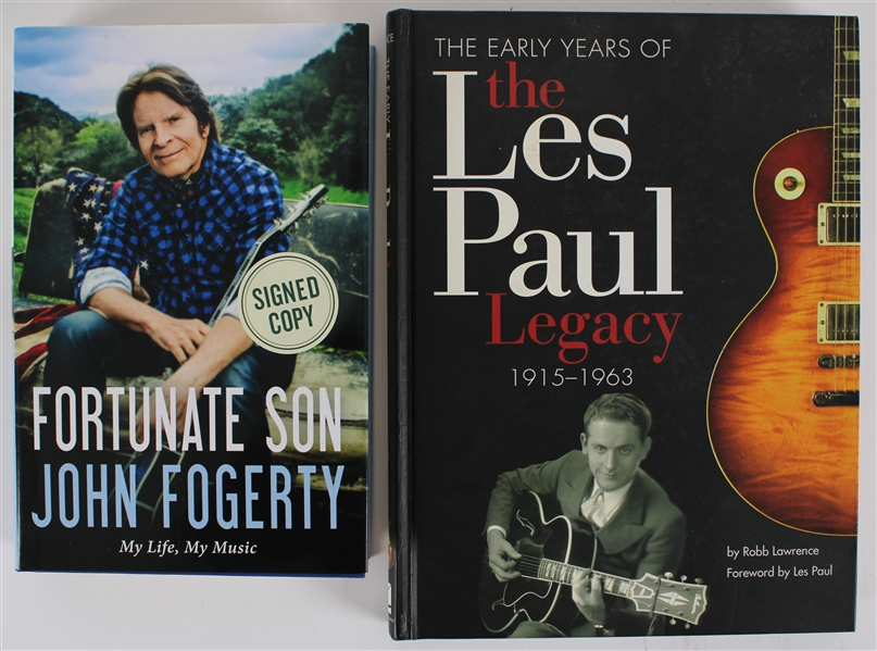 2008-15 Les Paul & John Fogerty Signed First Edition Hardcover Books - Lot of 2 (JSA) 