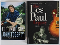 2008-15 Les Paul & John Fogerty Signed First Edition Hardcover Books - Lot of 2 (JSA) 