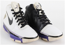 2007 Kobe Bryant Los Angeles Lakers Preseason Game Worn Nike Zoom Kobe II Sneakers (MEARS LOA)