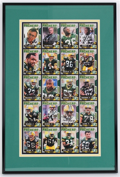 2000 Ron Wolf, Mike Sherman, LeRoy Butler & more GB Packers Signed 15x23 Framed Uncut Card Sheet (JSA / Pepper Burruss Collection)