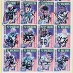 1997 Mike Holmgren, Brett Favre, Reggie White & more GB Packers Signed 15x23 Framed Uncut Card Sheet (JSA / Pepper Burruss Collection)
