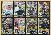 2012 Jordy Nelson, Aaron Rodgers, Greg Jennings & more GB Packers Signed 15x22 Framed Uncut Card Sheet (JSA / Pepper Burruss Collection)