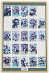 1987 Forrest Gregg, George Greene, Rich Moran & more GB Packers Signed 15x22 Framed Uncut Card Sheet (JSA / Pepper Burruss Collection)