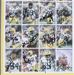 2004 Mike Sherman, Brett Favre, Ahman Green & more GB Packers Signed 15x22 Framed Uncut Card Sheet (JSA / Pepper Burruss Collection)