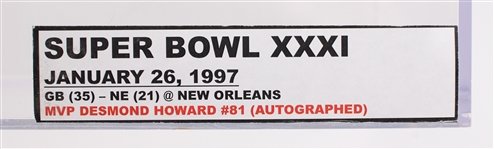 1997 Desmond Howard Green Bay Packers Signed ONFL Tagliabue Super Bowl XXXI Football (JSA / Pepper Burruss Collection)