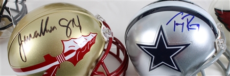 NFL Signed Mini Helmet Collection w/ Tony Romo, Greg Jennings, AJ Hawk & more (JSA) (Lot of 52)