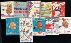 1953-65 Milwaukee Braves Yearbooks & Scorecards Collection - Lot of 35 w/ World Series Programs, All Star Game Program & More