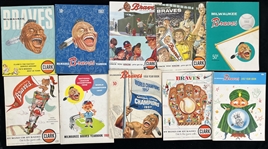 1953-65 Milwaukee Braves Yearbooks & Scorecards Collection - Lot of 35 w/ World Series Programs, All Star Game Program & More