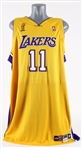 2003-04 Karl Malone Los Angeles Lakers Signed Home Jersey w/ NBA Finals Patch (MEARS A5 / JSA)