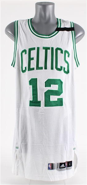 2017 Terry Rozier Boston Celtics Playoffs Game Worn Home Jersey w/ Chyna Thomas Memorial Band (MEARS A10)