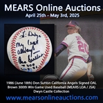 1986 (June 18th) Don Sutton California Angels Signed OAL Brown 300th Win Game Used Baseball (MEARS LOA / JSA)