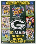 1997 Green Bay Packers Multi Signed 16" x 20" Super Bowl XXXI Champions Poster w/ 8 Signatures Including LeRoy Butler, Gilbert Brown, Antonio Freeman & More (JSA / Pepper Burruss Collection)