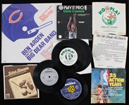 1970s-80s Baseball Football Basketball Novelty Records - Lot of 10 w/ Seligs Sluggers, Green & Growing, Bear Down Chicago Bears & More