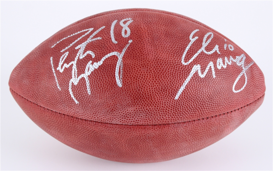 2010s Peyton Manning Eli Manning Dual Signed ONFL Goodell Football (JSA / Pepper Burruss Collection)