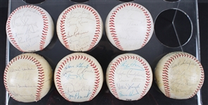 1965-79 New York Yankees & Pittsburgh Pirates Team Signed Baseballs - Lot of 7