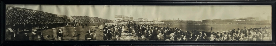 1910 (April 19th) Boston Red Sox vs Washington Senators Patriot's Day 12.5 x 73 Framed Photo (George McBride Collection)