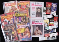 1973-1995 Pro Wrestling Illustrated, AWA Wrestling & Ticket Stubs (Lot of 30+)