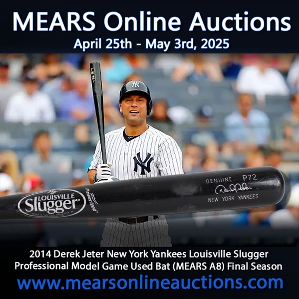 2014 Derek Jeter New York Yankees Louisville Slugger Professional Model Game Used Bat (MEARS A8) Final Season