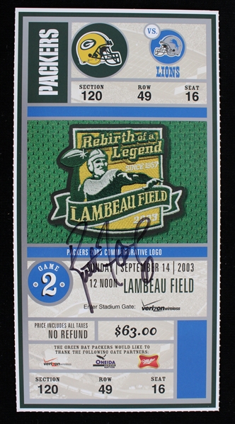 2003 Brett Favre Green Bay Packers Signed Full Ticket (JSA) (Pepper Burruss Collection)