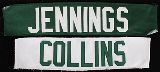 1990s-2010s Collins and Jennings Green Bay Packers Jersey Name Plates (Lot of 2) (Pepper Burruss Collection)