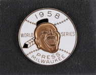 1958 Milwaukee Braves World Series 1" Pinback Press Pin