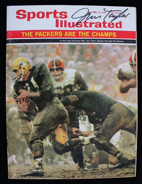 1966 Jim Taylor (d.2018) Green Bay Packers Autographed Sports Illustrated (JSA)