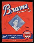 1953 Enos Slaughter Harry Elliot Del Rice and More St. Louis Cardinals Signed Milwaukee Braves Game Program (JSA)