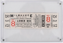 1953 Milwaukee Braves vs Philadelphia Phillies Full Ticket