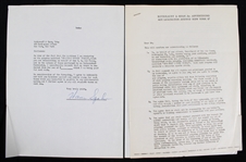 1955 Warren Spahn (d.2003) Milwaukee Braves Signed "Greatest Sports Thrill" Radio Program Contract  (JSA)