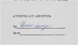 1955 Willie Mays (d.2024) New York Giants Signed Greatest Sports Thrill Radio Program Contract  (JSA)