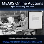 1956 Jackie Robinson (d.1972) Brooklyn Dodgers Signed "Greatest Sports Thrill" Radio Program Contract  (JSA)