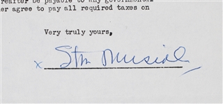 1956 Stan Musial (d.2013) St. Louis Cardinals Signed Greatest Sports Thrill Radio Program Contract (JSA)