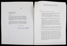 1955 Lew Burdette Milwaukee Braves Signed "Greatest Sports Thrill" Radio Program Contract (JSA)