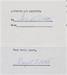 1955 George Birdie Tebbets Detroit Tigers, Boston Red Sox Signed Greatest Sports Thrill Radio Program Contract (JSA)