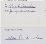 1956 Alan Ameche Baltimore Colts Signed Greatest Sports Thrill Radio Program Contract (JSA)