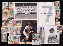 1961-96 Mickey Mantle New York Yankees Memorabilia Collection - Lot of 23 w/ Reprint Trading Cards, Photos, & A Day To Remember Program