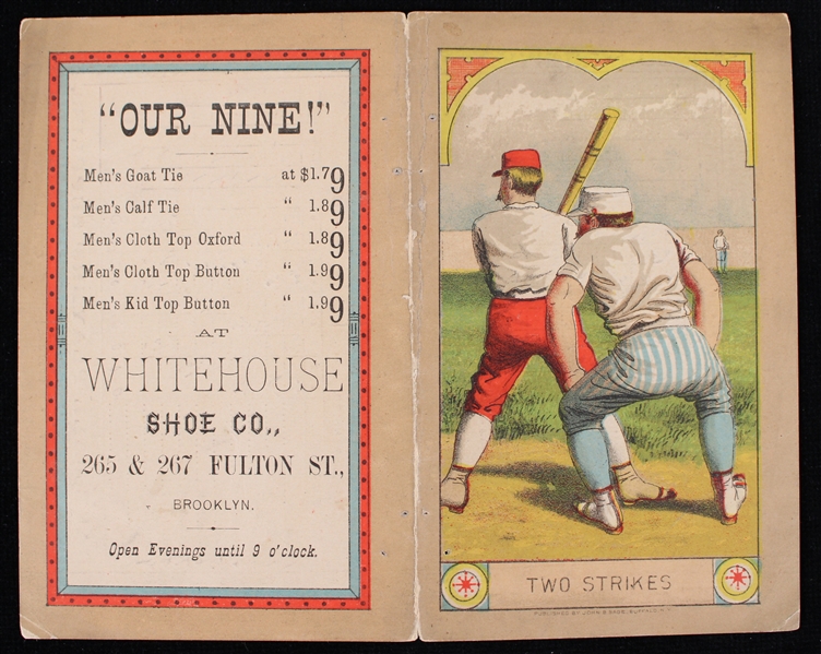 1884 Brooklyn American Association vs Anthracite Scored Scorecard 