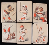 1880s Victorian Baseball Advertising Cards - Lot of 6