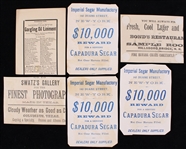 1880's Victorian Baseball Advertising Cards - Lot of 6