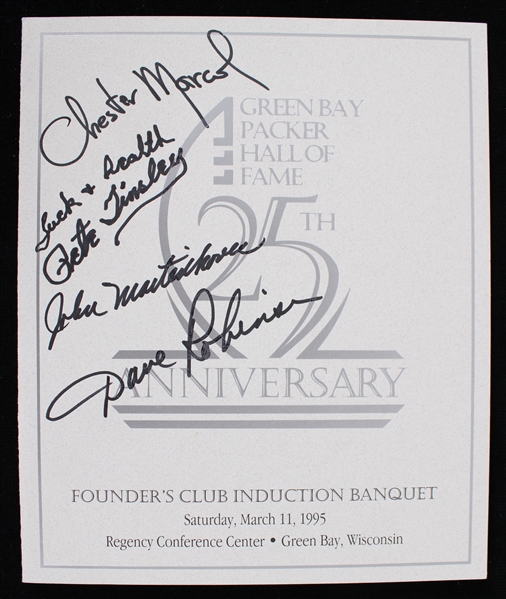1995 Green Bay Packers Multi Signed Hall of Fame Induction Banquet Program w/ 4 Signatures Including Chester Marcol, Dave Robinson, John Martinkovic & Pete Tinsley (JSA)
