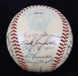 1949 World Series Champion New York Yankees Team Signed OAL Harridge Baseball w/ 25 Signatures Including Joe DiMaggio, Early Larry Berra Auto, Casey Stengel, Phil Rizzuto & More (JSA)
