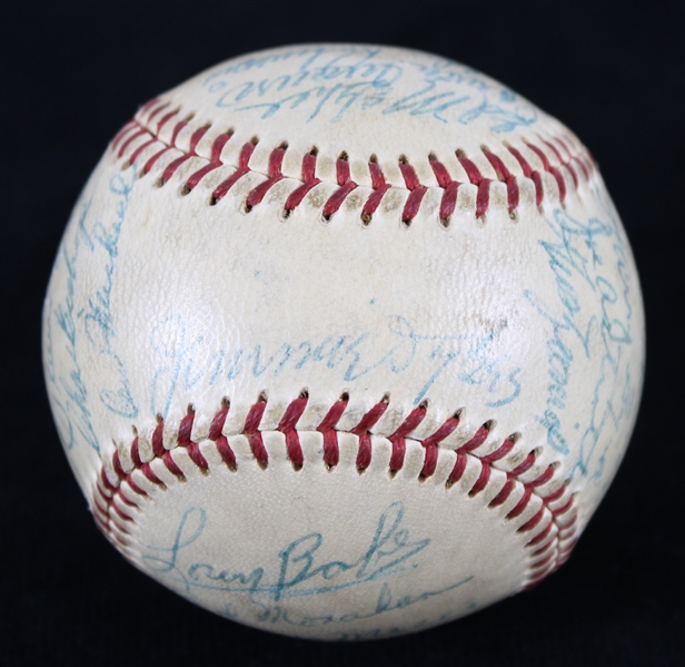 1951-53 Philadelphia Athletics Team Signed OAL Harridge Baseball w/ 28 Signatures Including Jimmy Dykes, Elmer Valo, Wally Moses & More (JSA) 