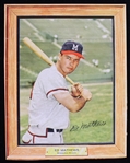 1960 Ed Mathews Milwaukee Braves  Post 6.75" x 8.5" Cereal Card