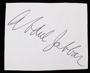 1980s Kareem Abdul Jabbar Los Angeles Lakers Signed 3.5" x 4.25" Cut (JSA)