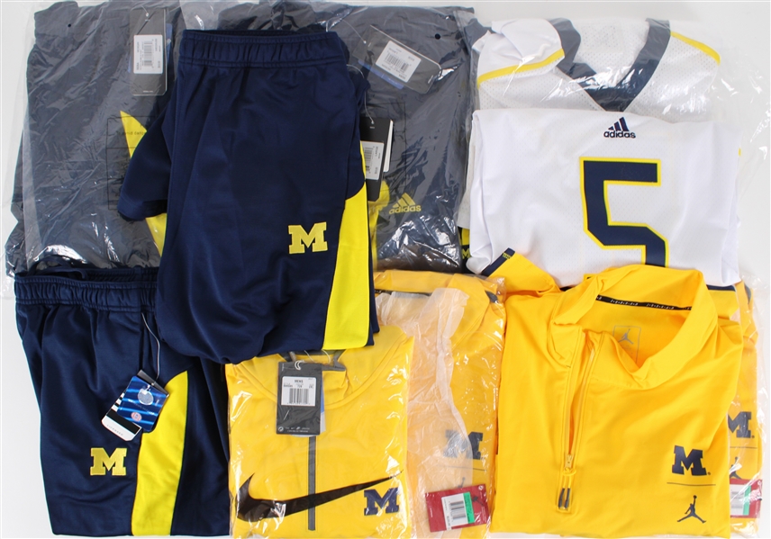 2010s-20s Michigan Wolverines Retail Pants, Half Zip Pullovers & Jerseys - Lot of 14