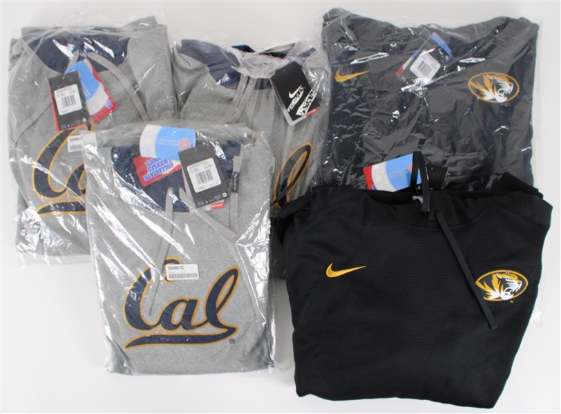 2010s-20s California Golden Bears & Missouri Tigers Retail Hooded Sweatshirts - Lot of 5 
